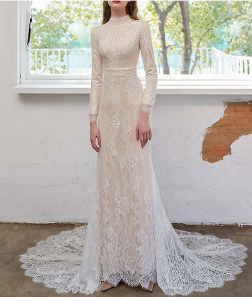 champagne a-line wedding dresses high neck court train lace tulle long sleeve vintage bridal party gowns for women 2023 vestidos de noiva, White
champagne a-line wedding dresses high neck court train lace tulle long sleeve vintage bridal party gowns for women 2023 vestidos de noiva, White