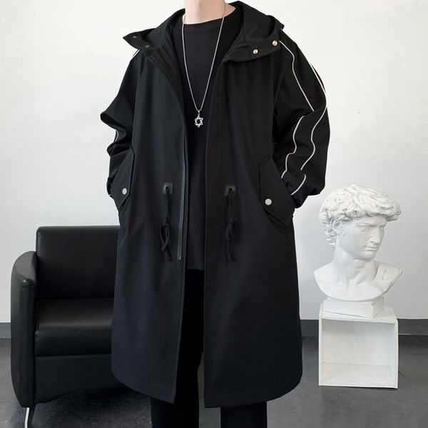 men's jackets streetwear spring autumn hooded trench coat men fashion windbreaker long men's jacket 221116, Black;brown
men's jackets streetwear spring autumn hooded trench coat men fashion windbreaker long men's jacket 221116, Black;brown