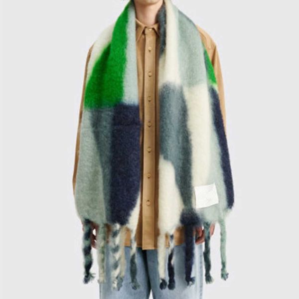 new jil same geometric triangle splicing plaid scarf womens hand woven tassel bib in autumn and winter, Blue;gray
new jil same geometric triangle splicing plaid scarf womens hand woven tassel bib in autumn and winter, Blue;gray