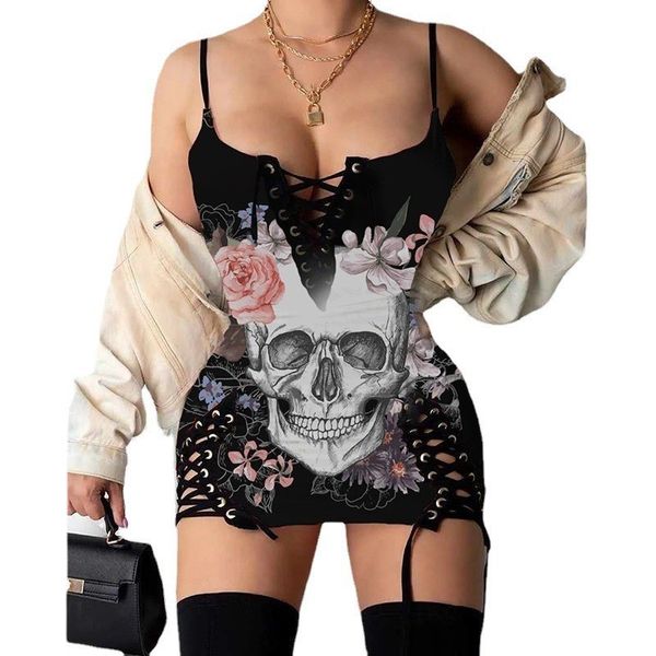 design casual dresses skull print sleeveless sling hip skirt clothes dress jumper corset dress night party bodycon graduation women's c, Black;gray
design casual dresses skull print sleeveless sling hip skirt clothes dress jumper corset dress night party bodycon graduation women's c, Black;gray