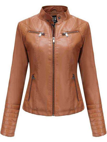 women faux leather jacket autumn winter long sleeve plus size fashion ladies solid zipper biker jacket female casual outfit j220727, Black
women faux leather jacket autumn winter long sleeve plus size fashion ladies solid zipper biker jacket female casual outfit j220727, Black