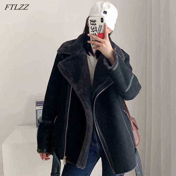 ftlzz winter women faux leather fur jacket leather jacket moto bike thickness overcoat lamb wool splicing warm outfit with belt j220727, Black
ftlzz winter women faux leather fur jacket leather jacket moto bike thickness overcoat lamb wool splicing warm outfit with belt j220727, Black