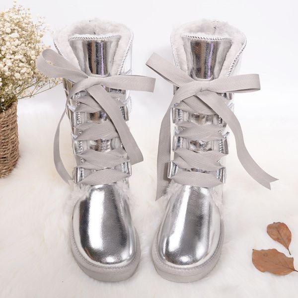 boots waterproof high lace up woman winter snow women's shoes thick plush genuine leather 221116, Black
boots waterproof high lace up woman winter snow women's shoes thick plush genuine leather 221116, Black