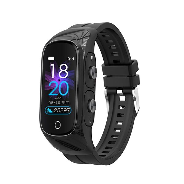 yezhou bluetooth smart wristband bracelet with headset 2-in-1 n8 heart rate blood oxygen health monitoring bluetooth calling information pro yezhou bluetooth smart wristband bracelet with headset 2-in-1 n8 heart rate blood oxygen health monitoring bluetooth calling information pro