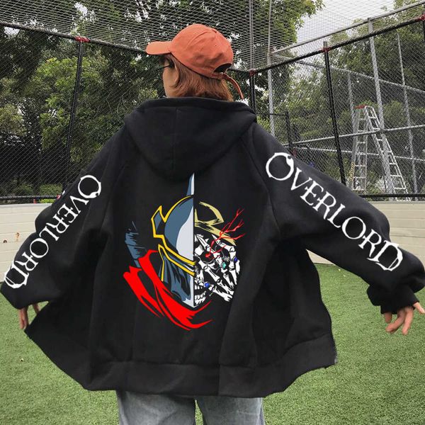 men's hoodies sweatshirts anime overlord ainz ooal gown hoodie graphic casual men's zipper aesthetic oversized hip hop horror skul, Black 
men's hoodies sweatshirts anime overlord ainz ooal gown hoodie graphic casual men's zipper aesthetic oversized hip hop horror skul, Black