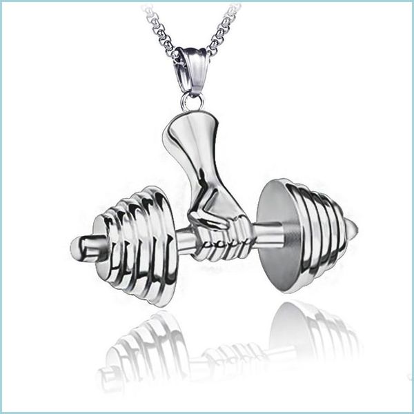 pendant necklaces gym sport hand weight lifting dumbbell pendant necklace retro stainless steel necklaces chains hip hop fashion jew dhbur, Silver
pendant necklaces gym sport hand weight lifting dumbbell pendant necklace retro stainless steel necklaces chains hip hop fashion jew dhbur, Silver