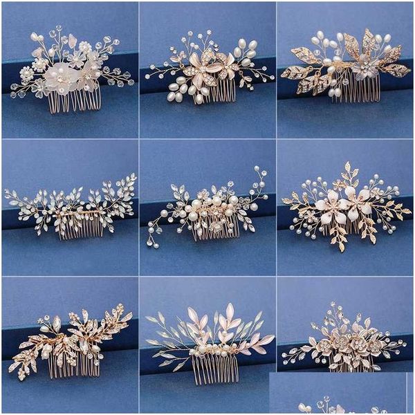 hair clips barrettes hair clips barrettes trendy handmade tiara wedding comb leaf flower bridal headpiece gold pearl rhinestone he dh61p, Golden;silver 
hair clips barrettes hair clips barrettes trendy handmade tiara wedding comb leaf flower bridal headpiece gold pearl rhinestone he dh61p, Golden;silver
