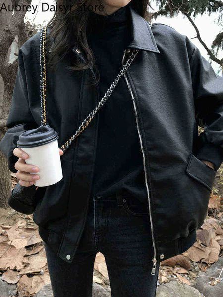 korean fashion black leather jacket women outfit moto biker zipper pu jacket winter warm loose streetwear faux leather jacket y2k j220727
korean fashion black leather jacket women outfit moto biker zipper pu jacket winter warm loose streetwear faux leather jacket y2k j220727