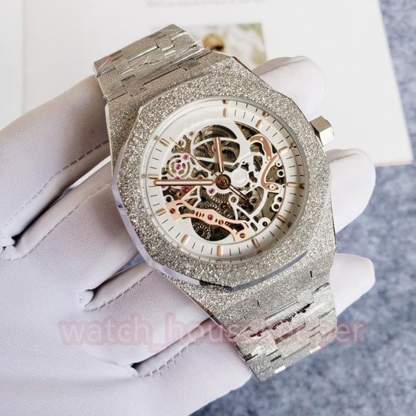 men's luxury automatic perspective mechanical watch 42mm frosted stainless steel hollow sapphire waterproof fashion watch, Slivery;brown
men's luxury automatic perspective mechanical watch 42mm frosted stainless steel hollow sapphire waterproof fashion watch, Slivery;brown