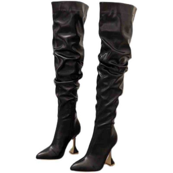 women fur winter boots for long term women's thin heels pointed heads white high knee slim legs wine cup heel 35-42, Black
women fur winter boots for long term women's thin heels pointed heads white high knee slim legs wine cup heel 35-42, Black
