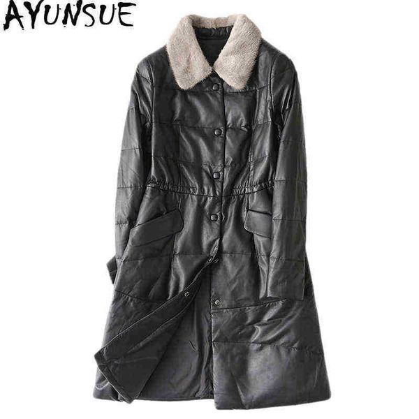ayunsue women winter down jackets long leather coat natural sheepskin coat female mink fur collar clothes yy1082b j220727, Black
ayunsue women winter down jackets long leather coat natural sheepskin coat female mink fur collar clothes yy1082b j220727, Black