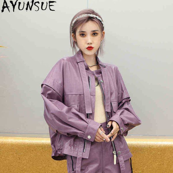 ayunsue genuine leather jacket women clothing autumn sheepskin jacket famale short loose leather jackets chic jaqueta feminina j220727, Black
ayunsue genuine leather jacket women clothing autumn sheepskin jacket famale short loose leather jackets chic jaqueta feminina j220727, Black