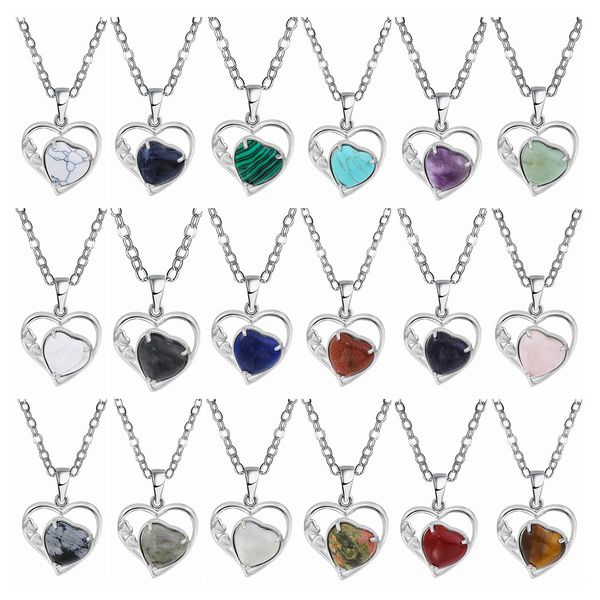 natural stone hollow heart stones pendant amethyst quartz chakras pendants healing crystal pink quartz jewelry for women and men, Silver
natural stone hollow heart stones pendant amethyst quartz chakras pendants healing crystal pink quartz jewelry for women and men, Silver