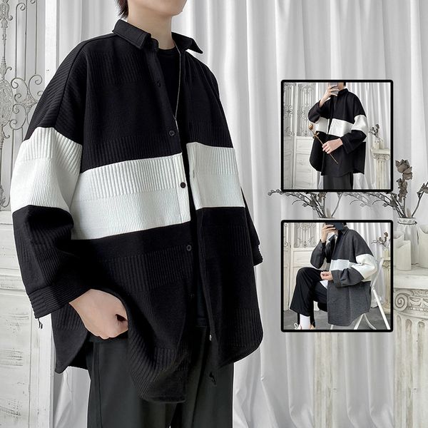 men's sweaters autumn winter fashion patchwork color knitted sweater coats cardigan men high street casual long sleeve sweatercoat blac, White;black
men's sweaters autumn winter fashion patchwork color knitted sweater coats cardigan men high street casual long sleeve sweatercoat blac, White;black