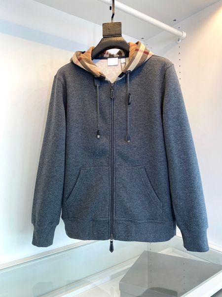 luxury brown zipper hoodie men's classic plaid embellishment casual sweater coat designer sweatshirt women's loose, Black
luxury brown zipper hoodie men's classic plaid embellishment casual sweater coat designer sweatshirt women's loose, Black