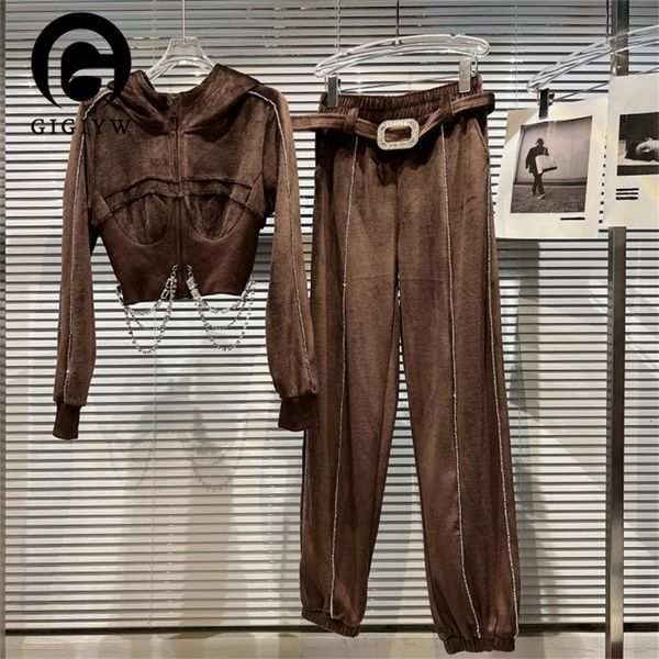 womens two piece pants gigiyw diamond chain velvet hooded jacket set belt sweat women matching autumn 2pcs vendors wholesale clothes 221115, White
womens two piece pants gigiyw diamond chain velvet hooded jacket set belt sweat women matching autumn 2pcs vendors wholesale clothes 221115, White