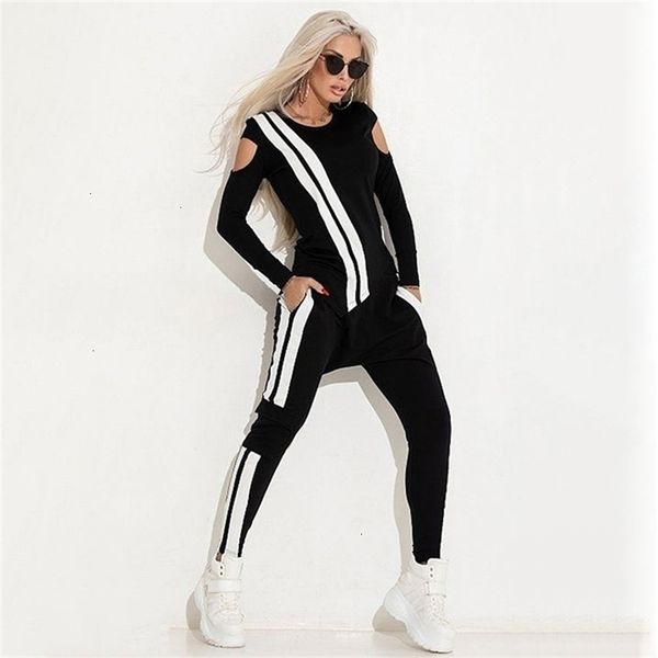 womens two piece pants oshoplive stylish contrast color long sleeve hollow casual athletic suit fashion black sportswear for 221115, White
womens two piece pants oshoplive stylish contrast color long sleeve hollow casual athletic suit fashion black sportswear for 221115, White