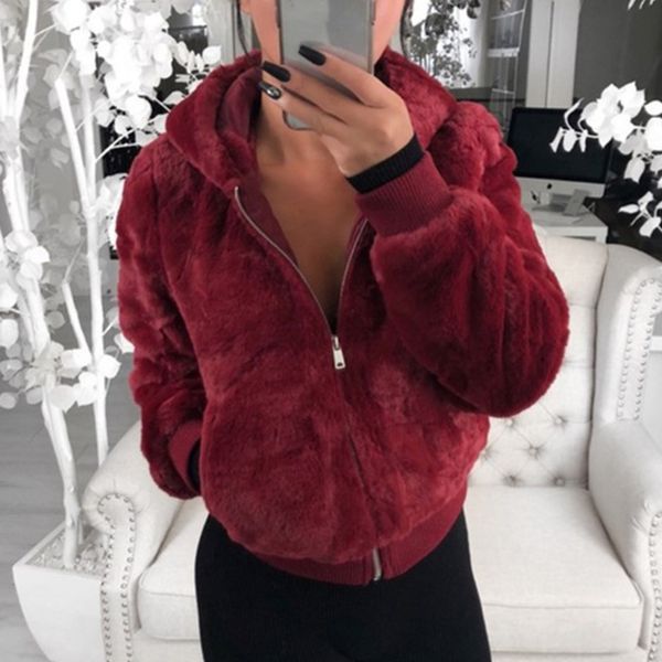 women's fur faux plush jacket zipper closure thickened elastic cuff women hoodie with pocket outwear casacos de inverno feminino jaquet, Black
women's fur faux plush jacket zipper closure thickened elastic cuff women hoodie with pocket outwear casacos de inverno feminino jaquet, Black