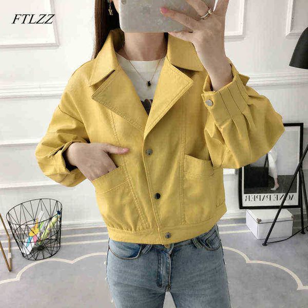 ftlzz leather jackets women collar single breasted pu motorcycle black yellow punk jacket female short loose outfit j220727
ftlzz leather jackets women collar single breasted pu motorcycle black yellow punk jacket female short loose outfit j220727