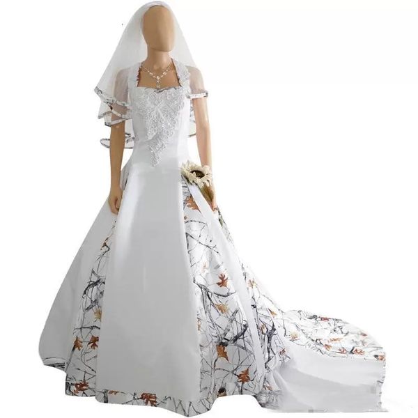 elegant camo wedding dress halter neck a-line satin country bridal gowns with veil lace appliques woods forest bride wear vestidos de novia, White
elegant camo wedding dress halter neck a-line satin country bridal gowns with veil lace appliques woods forest bride wear vestidos de novia, White