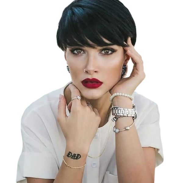 short full machine made pixie cut wig peruvian human hair wigs for black women glueless none lace wig with bangs, Black;brown
short full machine made pixie cut wig peruvian human hair wigs for black women glueless none lace wig with bangs, Black;brown