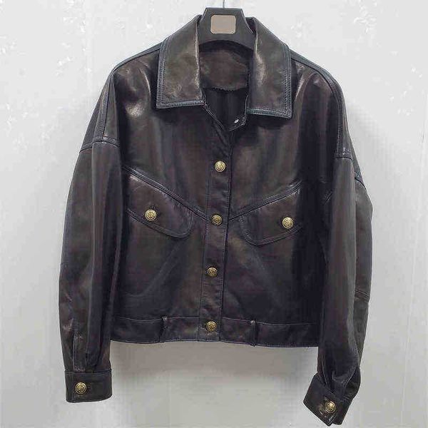 lady 100 real leather jackets oversize spring jackets for women fashion streetwear moto clothing gr3780 j220727, Black
lady 100 real leather jackets oversize spring jackets for women fashion streetwear moto clothing gr3780 j220727, Black