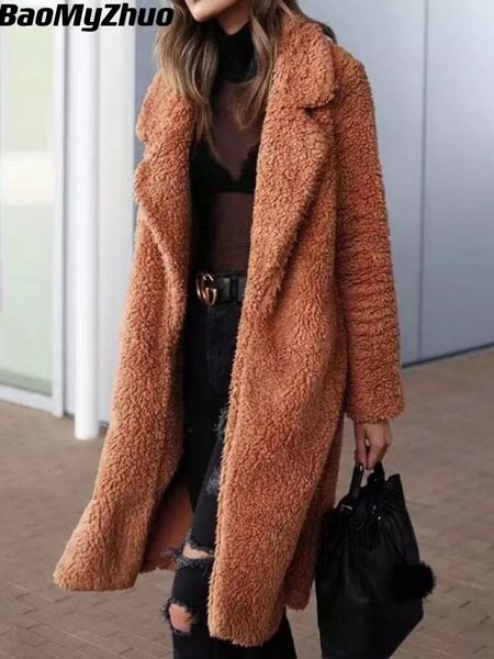 women's fur faux autumn winter long coat women casual thick warm plush teddy jacket female loose soft cardigan outerwear wool 221116, Black
women's fur faux autumn winter long coat women casual thick warm plush teddy jacket female loose soft cardigan outerwear wool 221116, Black