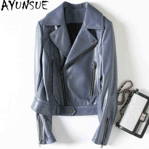 ayunsue autumn 100 real sheepskin leather jacket women spring 2021 short blue biker jacket for women jaqueta feminina gxy335 j220727, Black
ayunsue autumn 100 real sheepskin leather jacket women spring 2021 short blue biker jacket for women jaqueta feminina gxy335 j220727, Black