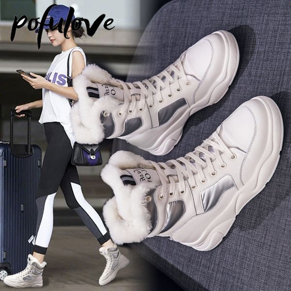 boots pofulove women 's winter black white fur genuine leather ankle booties plush warm shoes sneakers snow botas size 42 221116
boots pofulove women 's winter black white fur genuine leather ankle booties plush warm shoes sneakers snow botas size 42 221116