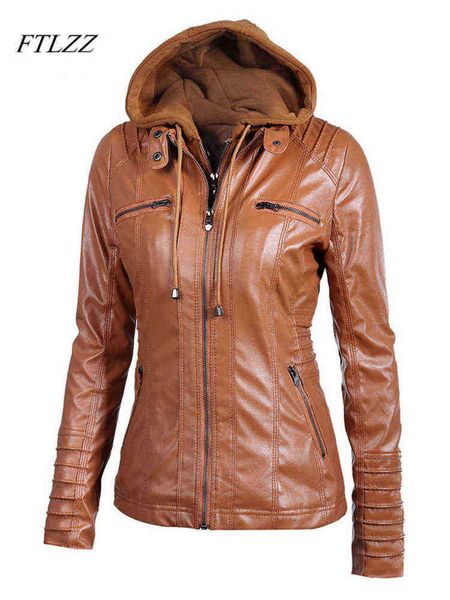 ftlzz new women faux leather jacket pu motorcycle hooded hat detachable casual leather 5xl punk outerwear j220727, Black
ftlzz new women faux leather jacket pu motorcycle hooded hat detachable casual leather 5xl punk outerwear j220727, Black