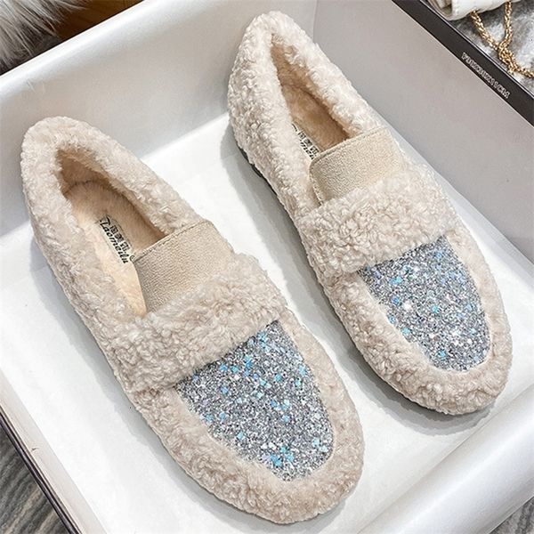 dress shoes boots 2022 sequins upper design femme flat shoes women warm plush loafers winter curly sheep fur woman nonslip 221116, Black
dress shoes boots 2022 sequins upper design femme flat shoes women warm plush loafers winter curly sheep fur woman nonslip 221116, Black
