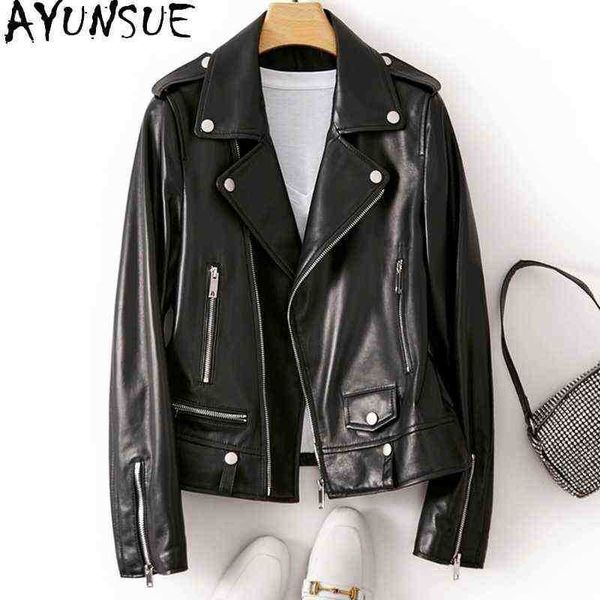 ayunsue sheepskin leather jacket motorcycle women leather jacket spring jackets women black short jackets chaquetas j220727
ayunsue sheepskin leather jacket motorcycle women leather jacket spring jackets women black short jackets chaquetas j220727