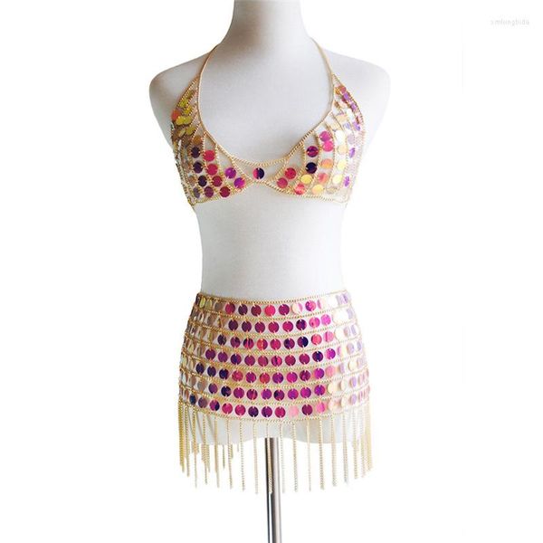 women's tracksuits dazzling holographic acrylic sequins tank golden chain tassel mini skirts 2 two piece sets women festival rave, Gray
women's tracksuits dazzling holographic acrylic sequins tank golden chain tassel mini skirts 2 two piece sets women festival rave, Gray