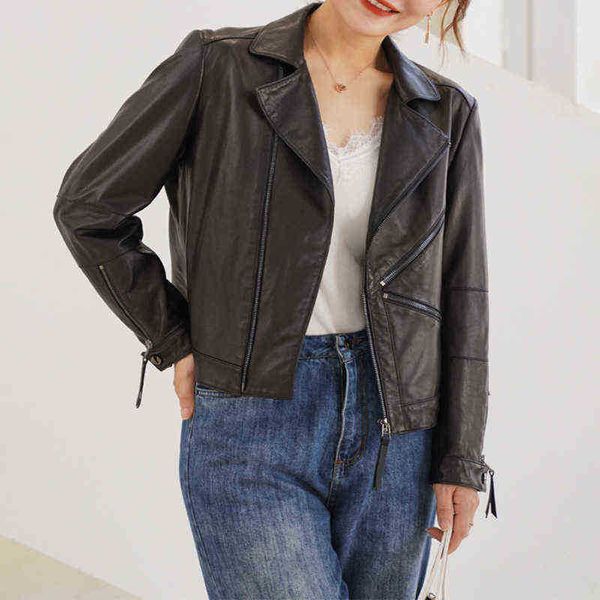 natural sheepskin leather jackets 2022 newcomers fashion ladies clothing biker jacket female gr3778 j220727, Black
natural sheepskin leather jackets 2022 newcomers fashion ladies clothing biker jacket female gr3778 j220727, Black