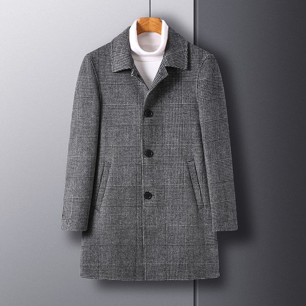 men's wool blends grade men smart casual wool blends coat autumn winter slim fit straightforward anti wrinkle long wool jackets 221116, Black
men's wool blends grade men smart casual wool blends coat autumn winter slim fit straightforward anti wrinkle long wool jackets 221116, Black