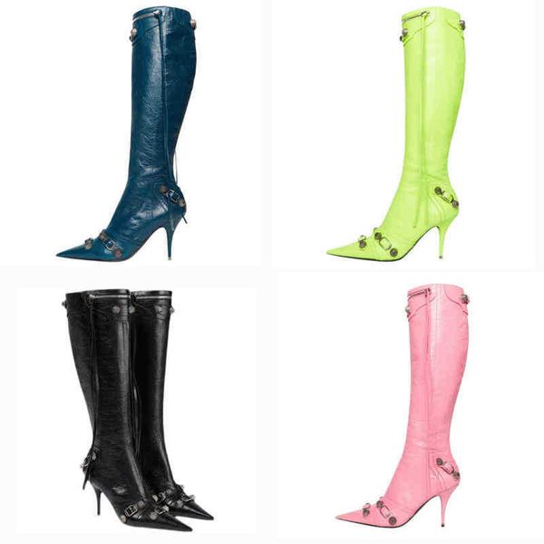 boots pointed toe metal buckle zipper knee boots feminine stiletto studded high heel boots black luxury design women's shoes size 43 22
boots pointed toe metal buckle zipper knee boots feminine stiletto studded high heel boots black luxury design women's shoes size 43 22