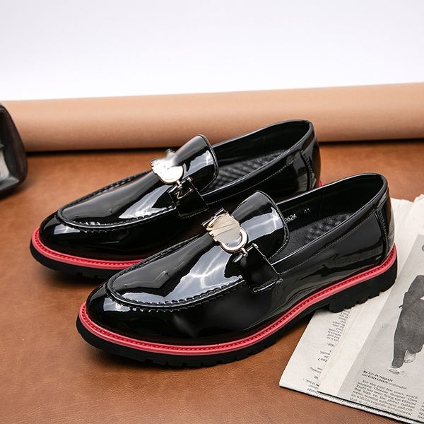 loafers men shoes color matching patent leather pu metal decoration fashion business casual daily all-match ad019, Black
loafers men shoes color matching patent leather pu metal decoration fashion business casual daily all-match ad019, Black