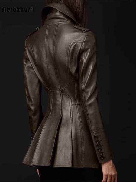 nerazzurri british style leather trench coat for women long sleeves lapels womens fashion 2022 slim fit soft faux leather blazer j220727, Black
nerazzurri british style leather trench coat for women long sleeves lapels womens fashion 2022 slim fit soft faux leather blazer j220727, Black