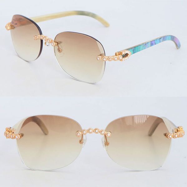 luxury moissanite diamond set rimless sunglasses womans original seashell inside white genuine natural horn glasses design classical model g, White;black
luxury moissanite diamond set rimless sunglasses womans original seashell inside white genuine natural horn glasses design classical model g, White;black