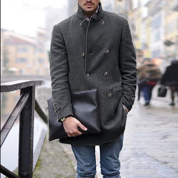 men's wool blends men's jackets british long sleeve autumn winter woolen coat trend fashion double breasted male outerwear overcoa, Black
men's wool blends men's jackets british long sleeve autumn winter woolen coat trend fashion double breasted male outerwear overcoa, Black