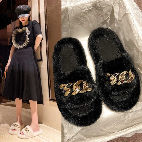 slippers dress shoes large chain wool women autumn and winter new style indoor outdoor flat bottom thermal 0930, Black
slippers dress shoes large chain wool women autumn and winter new style indoor outdoor flat bottom thermal 0930, Black