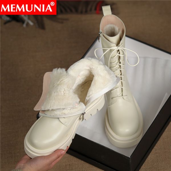 boots memunia genuine leather nature wool ankel lace up platform women warm fur snow female shoes size 34-42 221116, Black
boots memunia genuine leather nature wool ankel lace up platform women warm fur snow female shoes size 34-42 221116, Black