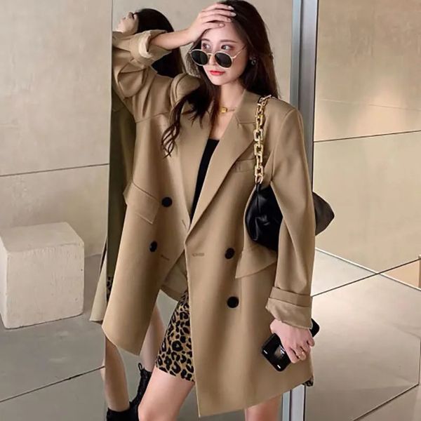 women's suits blazers xpqbb khaki casual blazer women fashion high street double breasted ladies korean chic loose pockets office jacke, White;black
women's suits blazers xpqbb khaki casual blazer women fashion high street double breasted ladies korean chic loose pockets office jacke, White;black