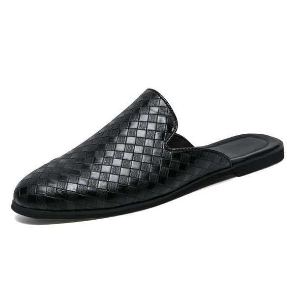 boots fashion men half loafers pu leather slippers weaving loafer slides breathable mules for man outdoor lichtget shoes 220901, Black
boots fashion men half loafers pu leather slippers weaving loafer slides breathable mules for man outdoor lichtget shoes 220901, Black