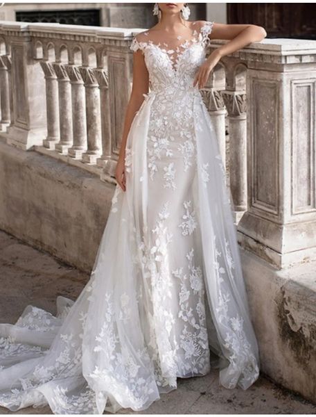 a-line boho women wedding dress jewel lace appliques cap sleeve tulle country bridal gowns 2023 customed vestidos de noiva, White
a-line boho women wedding dress jewel lace appliques cap sleeve tulle country bridal gowns 2023 customed vestidos de noiva, White