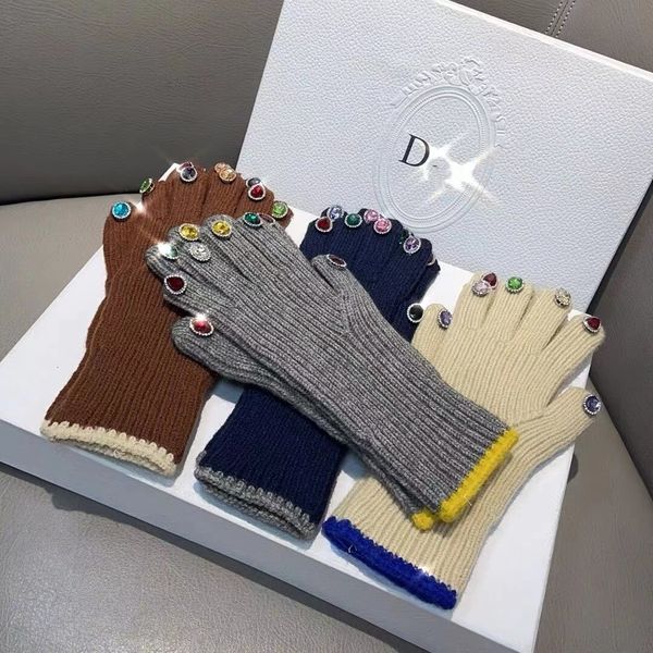 five fingers gloves winter women touchscreen diamond knitted mittens thicken warm wool cashmere long full finger luvas guantes 221116, Blue;gray
five fingers gloves winter women touchscreen diamond knitted mittens thicken warm wool cashmere long full finger luvas guantes 221116, Blue;gray