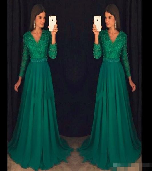 emerald elegant abendkleider long sleeve prom dress party vintage chiffon beaded modest evening formal gowns wear5611992, Black;red
emerald elegant abendkleider long sleeve prom dress party vintage chiffon beaded modest evening formal gowns wear5611992, Black;red
