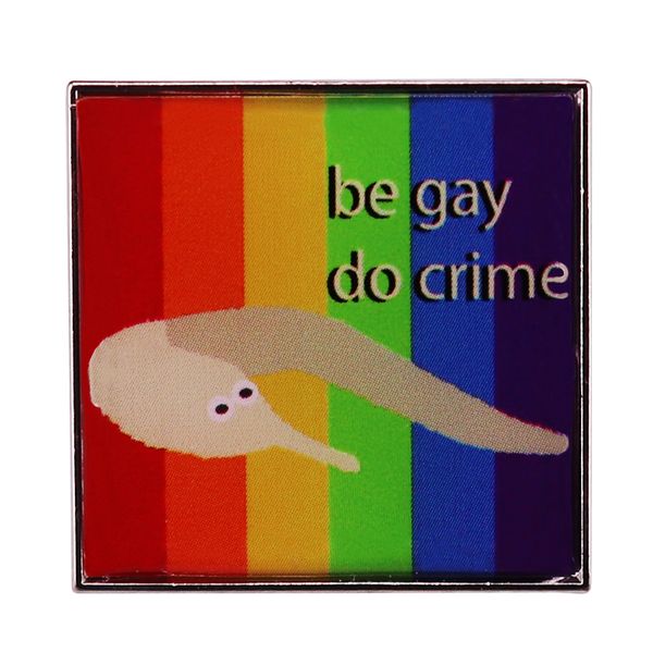 be gay do crime worm rainbow pride flag badge lapel pin lgbt gift jewelry accessory, Blue
be gay do crime worm rainbow pride flag badge lapel pin lgbt gift jewelry accessory, Blue
