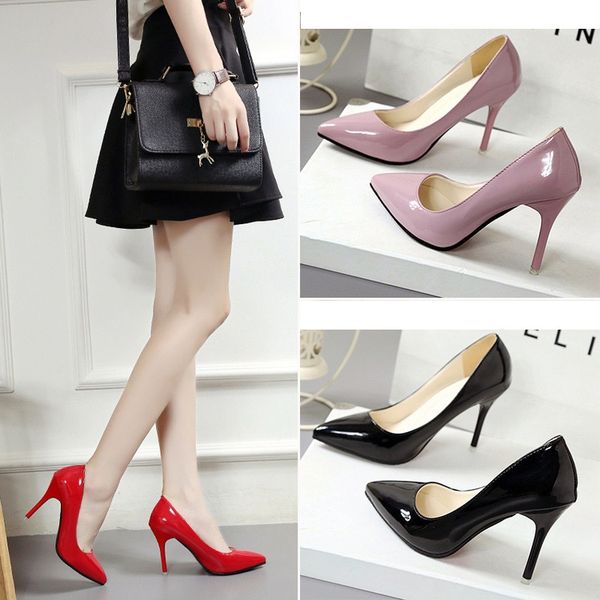 plus size 34-40 wedding shoes pointed toe pumps patent leather dress high heels boat blue wine red, Black
plus size 34-40 wedding shoes pointed toe pumps patent leather dress high heels boat blue wine red, Black