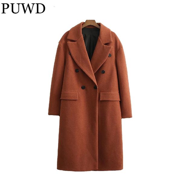 women's wool blends puwd vintage women v neck double breasted woolen coat autumn fashion ladies streetwear long jacket female chic outw, Black
women's wool blends puwd vintage women v neck double breasted woolen coat autumn fashion ladies streetwear long jacket female chic outw, Black